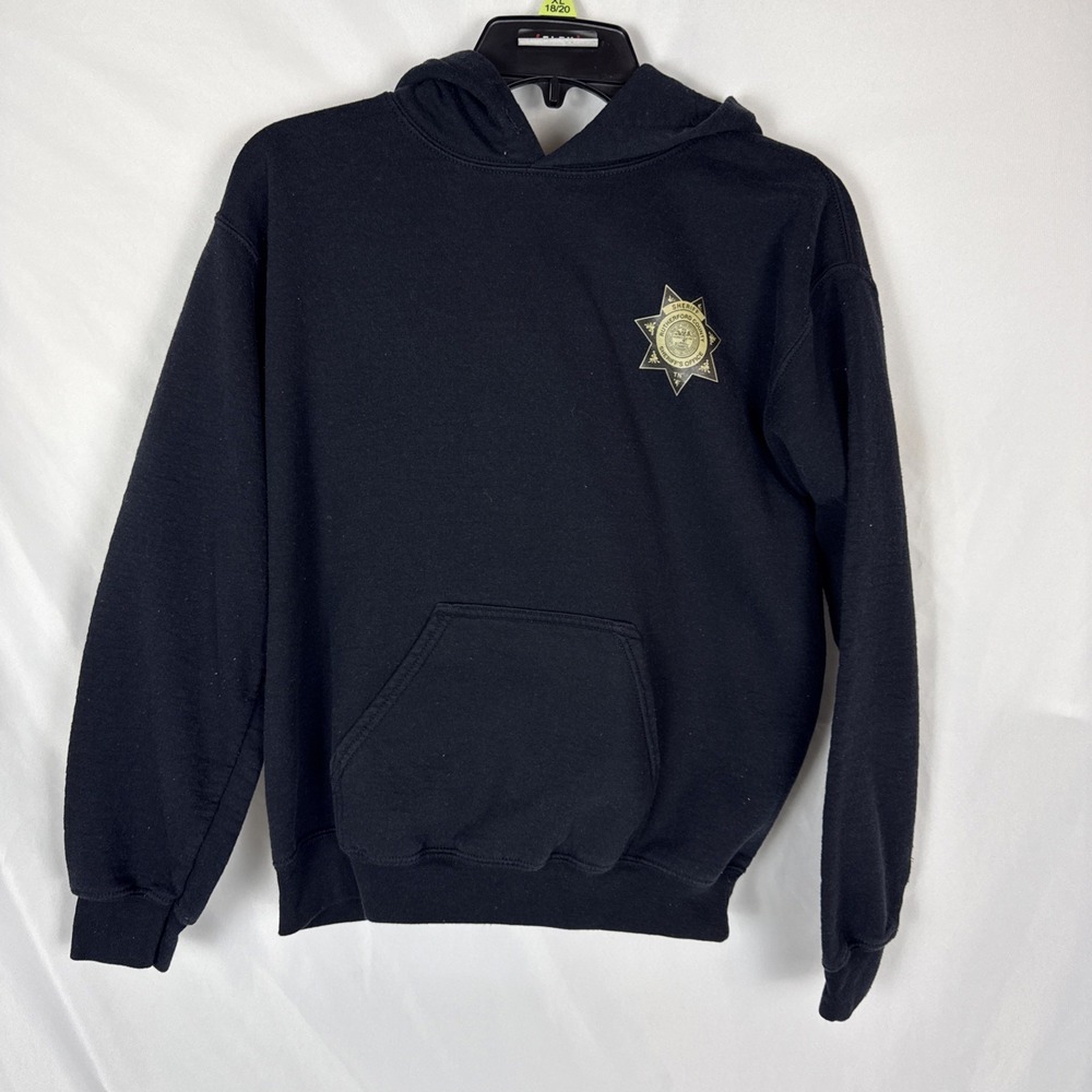 Vintage Rutherford County TN Sheriff Hoodie Hooded Sweatshirt Black Size Small